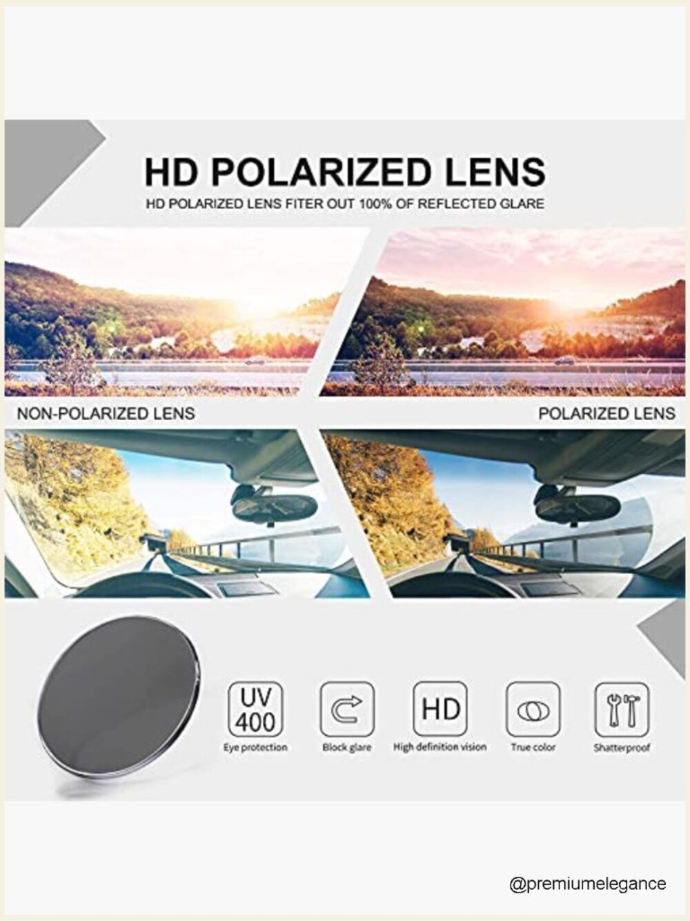 Polarized Wrap Around Sunglasses UV400 Protection Glasses - Picture 6 of 7